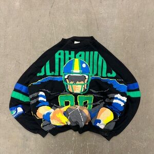 Seahawks Graphic Black Crewneck